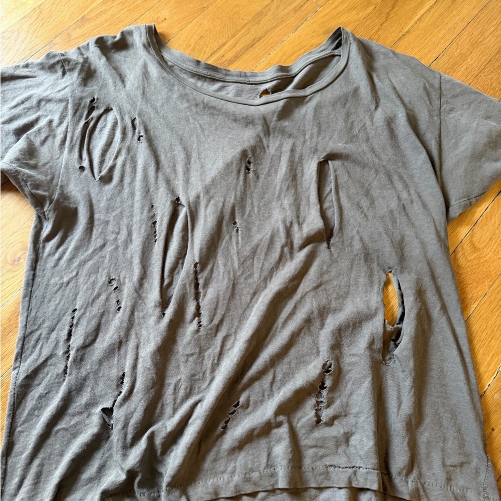 Washed brown Distressed Women’s Tee